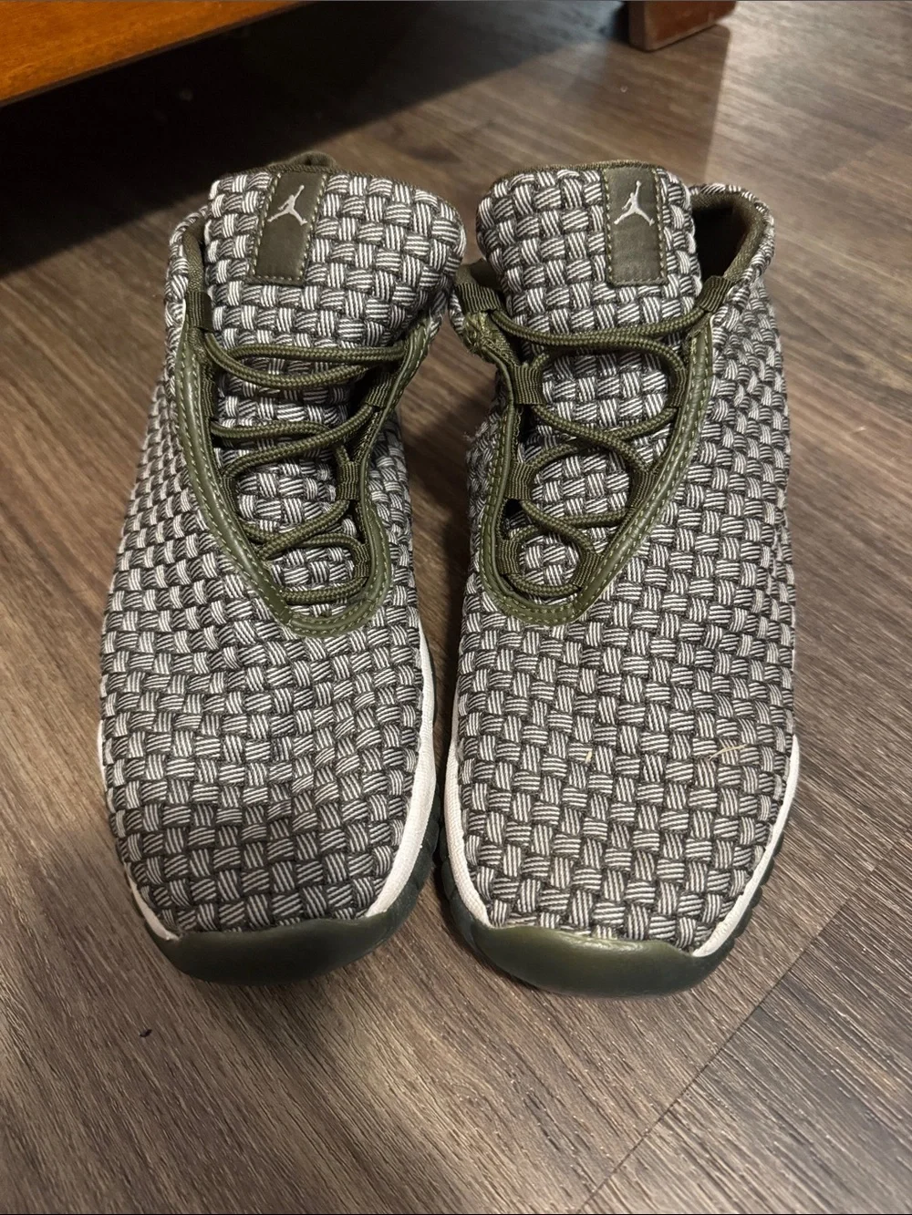 Nike Woven Basketweave Sneakers - Olive Green/Gray